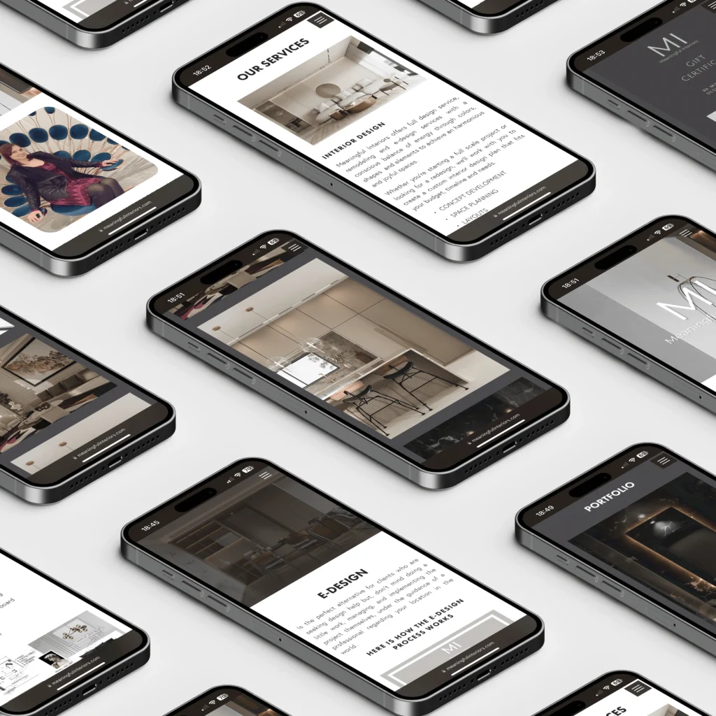 Mockup de sitio web Meaningful interiors