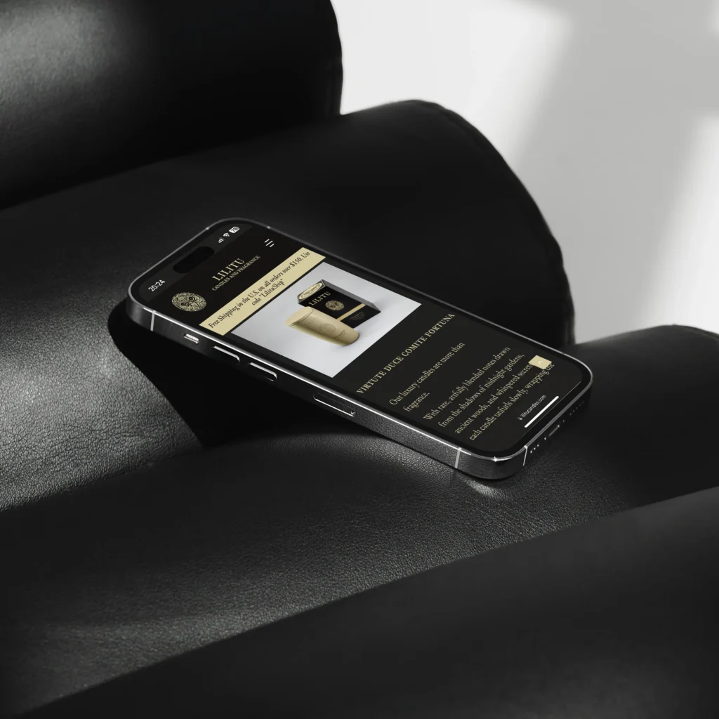 Mockup Lilitucandles website